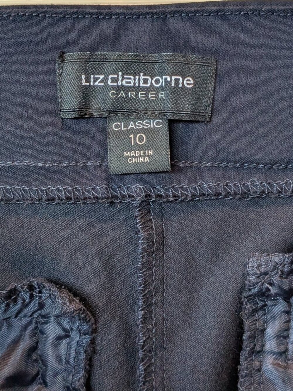 Liz Claiborne Career Navy Pullon Ankle Pants - Picture 5 of 7